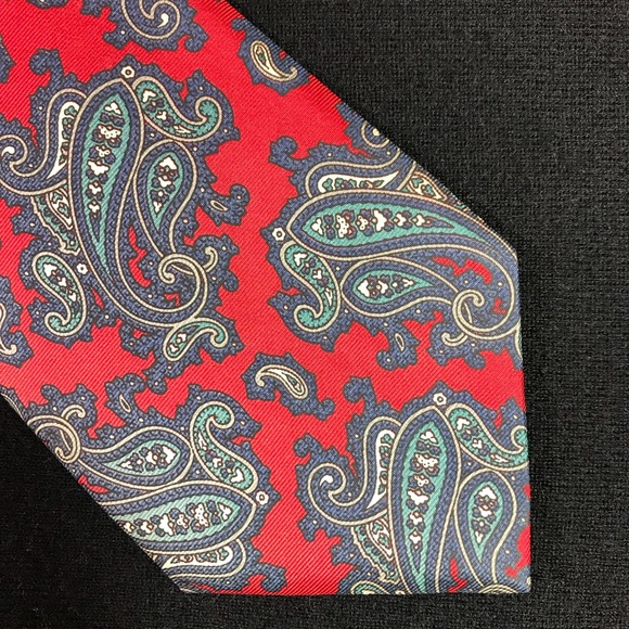 Christian Dior Silk Neck Tie Red Maroon - Picture 2 of 6